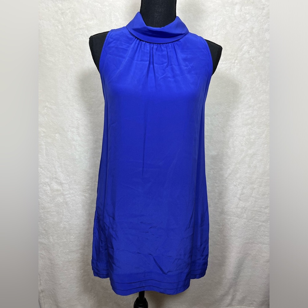 MYNE Silk Cobalt Blue Sleeveless Shift Dress Size 4